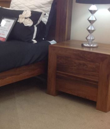 COBRIZA 2 DRAWER BEDSIDE TABLE - (MODEL:22-9-19-20-1-18-9-1) - AS PICTURED