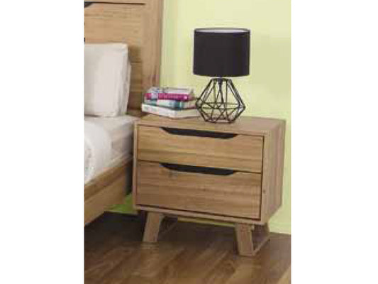 Atmore 2 Drawer Bedside Table -580(H) X 600(W) - Natural