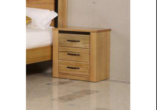 Gardner 3 Drawer Bedside Table - As Pictured