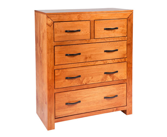 BUSTIN 5 DRAWER SPLIT TOP TALLBOY - 1180(H) X 940(W) -  (6-18-1-14-11) - BALTIC(#503)
