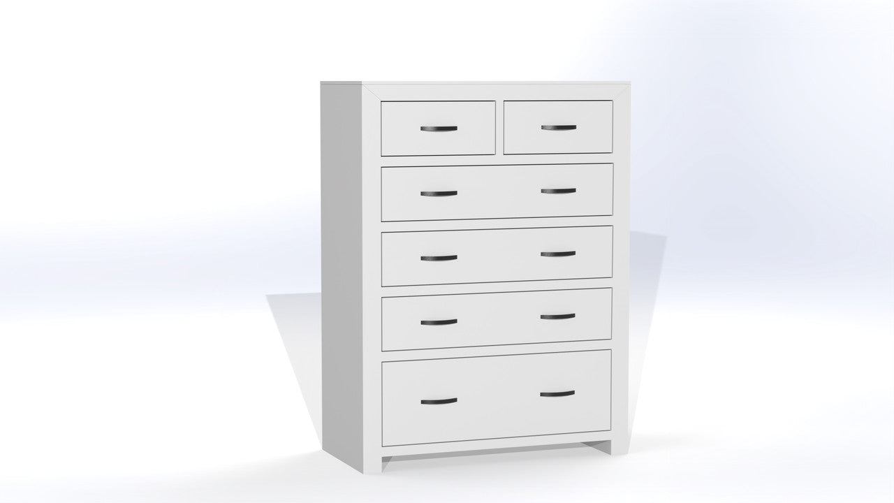 Bustin (AUSSIE MADE) 6 Drawers Large Tallboy (2 OVER 4) - 1250(H) X 1000(W) X 450(D) - Assorted Colours
