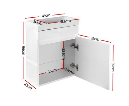PERNELLE BATHROOM VANITY BASIN CABINET STORAGE - HIGH GLOSS  WHITE
