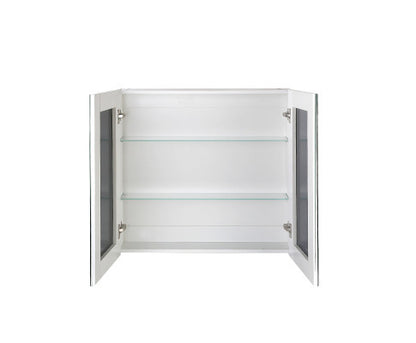 PERNELLE 2 DOOR BATHROOM STORAGE CABINET WITH VANITY MIRROR - WHITE