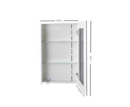 PERNELLE SINGLE DOOR BATHROOM STORAGE CABINET WITH VANITY MIRROR - WHITE