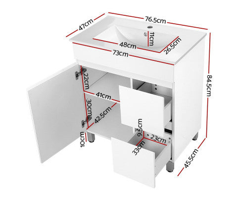 PERNELLE BATHROOM VANITY CABINET UNIT - HIGH GLOSS  WHITE