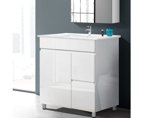 PERNELLE BATHROOM VANITY CABINET UNIT - HIGH GLOSS  WHITE