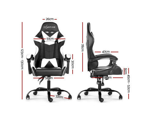 PAXTON RECLINING OFFICE COMPUTER  CHAIR  - BLACK & WHITE
