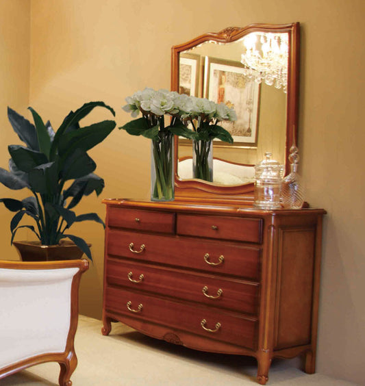 LOUIS DRESSING TABLE (BE-211) WITH MIRROR -  880(H) X 1280(W)  - CHERRY