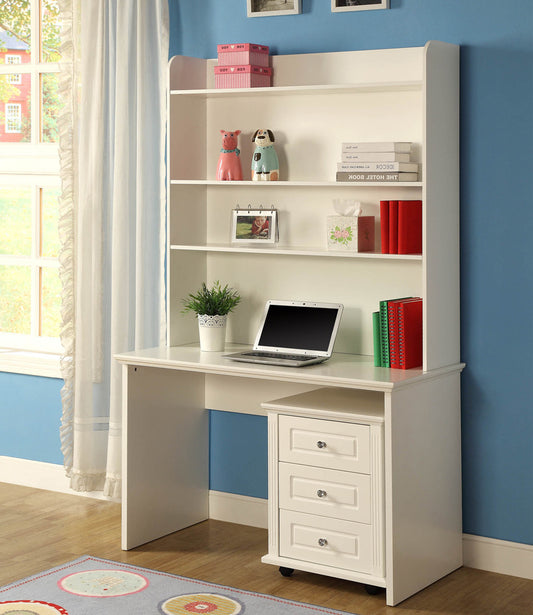 VERONA (BE-563) DESK & HUTCH ONLY (EXCL MOBILE DRAWERS) - 1200(W) -  IVORY WHITE