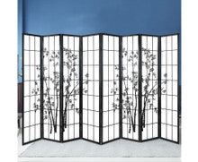HARTLEY  ROOM DIVIDER PRIVACY SCREEN  FOLDABLE 8 PARTITION STAND -  BLACK & WHITE