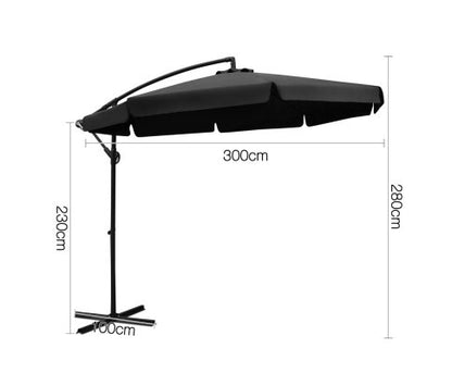 HAMMON OUTDOOR  UMBRELLA - BLACK