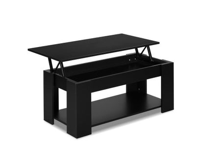 MECHANICAL COFFEE TABLE WITH LIFT-TOP - 980(W) x 500(D) - BLACK