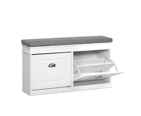 REGULUS SHOE CABINET BENCH  - WHITE