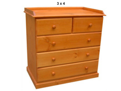 KIDDLES (AUSSIE MADE) CHANGE TABLE WITH 5 DRAWERS COLLECTION - ASSORTED STAINED COLOURS - STARTING FROM $899