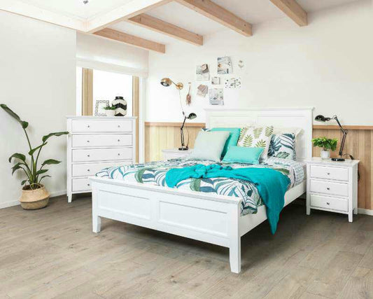 Jasper King 5 Piece (DRESSER) Bedroom Suite - White
