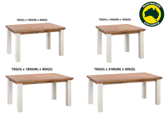 Balmain (AUSSIE MADE) Dining Table Collection - Assorted Stained / Painted Colours