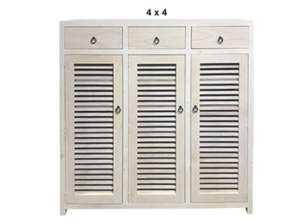 BANDY (AUSSIE MADE) 3 DOOR / 3 DRAWER SHOE CABINET COLLECTION - ASSORTED STAINED COLOURS