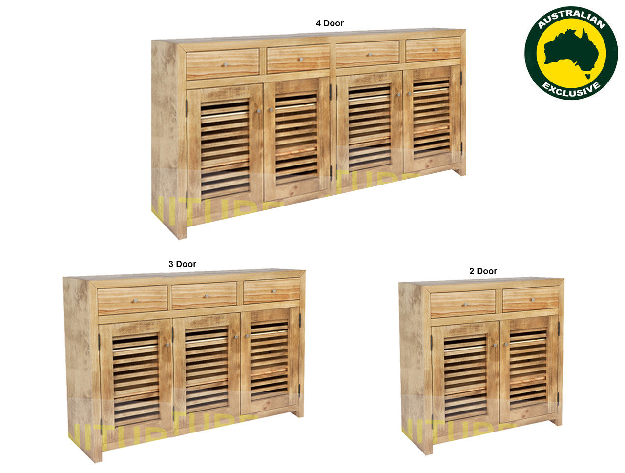 BANDY (AUSSIE MADE) BUFFET COLLECTION - ASSORTED STAINED COLOURS