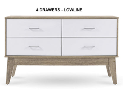 BARTEL CHEST COLLECTION - WHITE /OAK - STARTING FROM $299