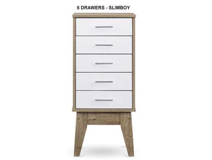 BARTEL CHEST COLLECTION - WHITE /OAK - STARTING FROM $299