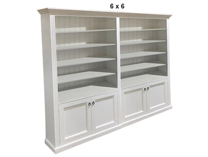 BAYSIDE (AUSSIE MADE) 4 DOOR BOOCASE PIGEON PAIRED (3 SECTION) COLLECTION - ASSORTED PAINTED COLOURS - STARTING FROM $1999