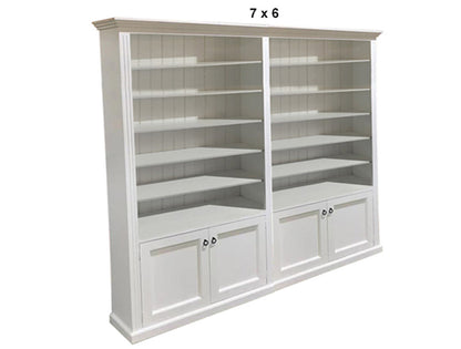BAYSIDE (AUSSIE MADE) 4 DOOR BOOCASE PIGEON PAIRED (3 SECTION) COLLECTION - ASSORTED PAINTED COLOURS - STARTING FROM $1999