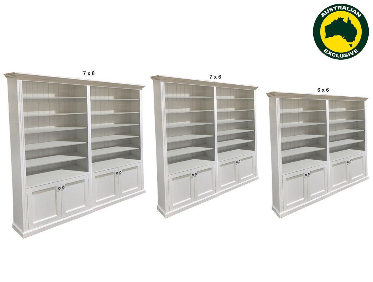 Bayside (AUSSIE MADE) 4 Door Library Unit Pigeon Paired (3 SECTIONS) Collection - Assorted Painted Colours