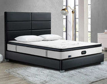 DOUBLE MARIN LEATHERETTE / LINEN / VELVET BED  - ASSORTED COLOURS