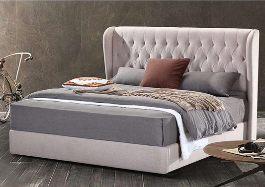 QUEEN ALAMDEDA LEATHERETTE / LINEN / VELVET BED  - ASSORTED COLOURS