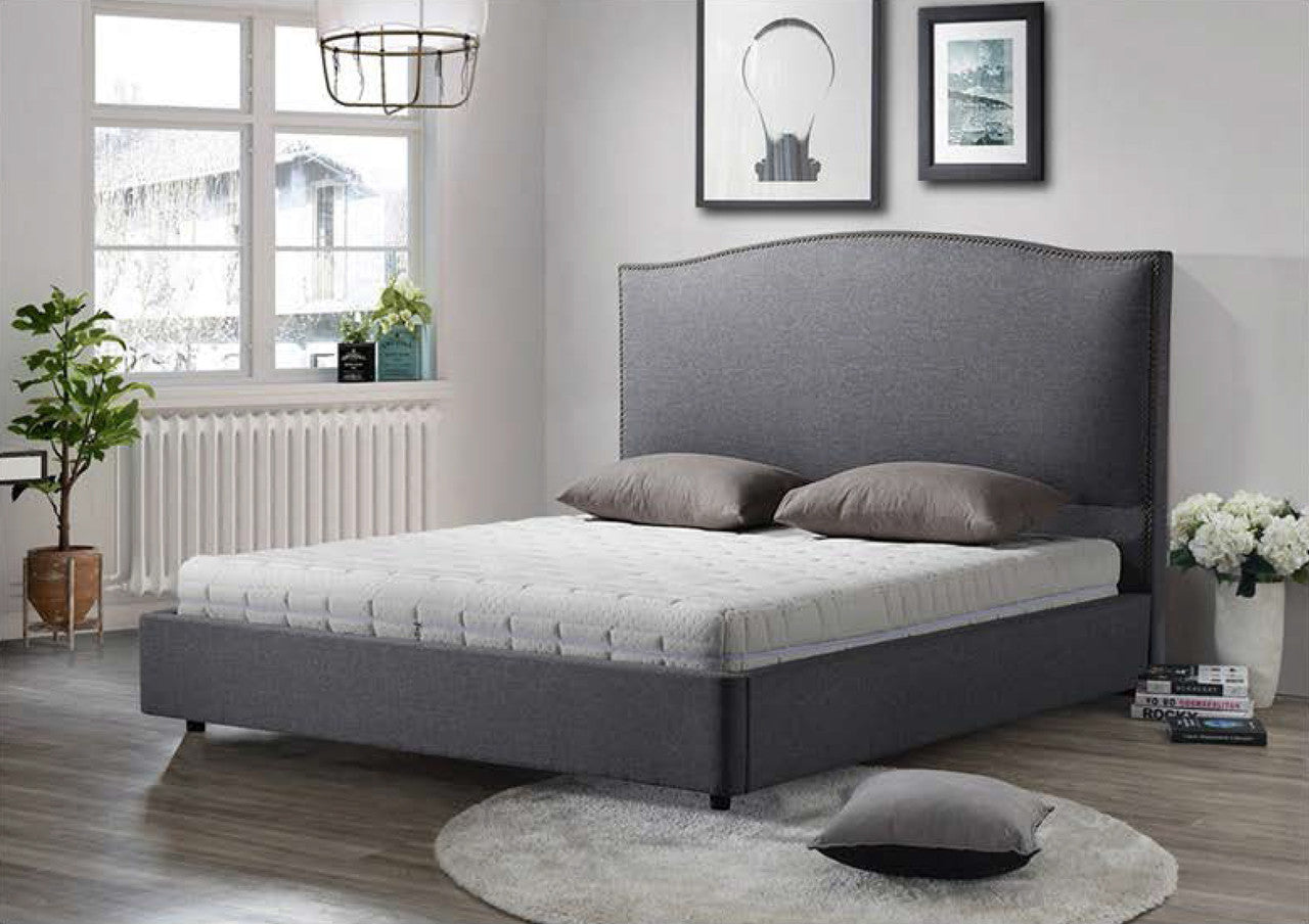 QUEEN FRESNO LEATHERETTE / LINEN / VELVET BED  - ASSORTED COLORS AVAILABLE