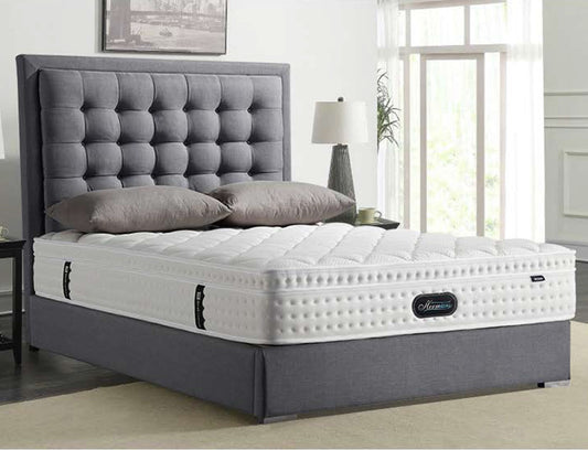 QUEEN ANAHEIM LEATHERETTE / LINEN / VELVET BED  - ASSORTED COLOURS