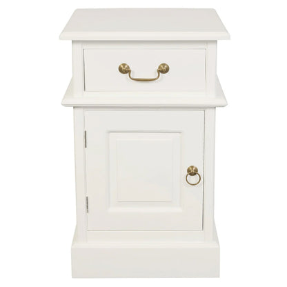 LEUNORA 1 CARVED DOOR 1 DRAWER BEDSIDE (BS 101 PN) - WHITE (NOT AS PICTURED)L
