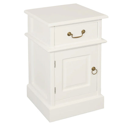 LEUNORA 1 CARVED DOOR 1 DRAWER BEDSIDE (BS 101 PN) - WHITE (NOT AS PICTURED)L