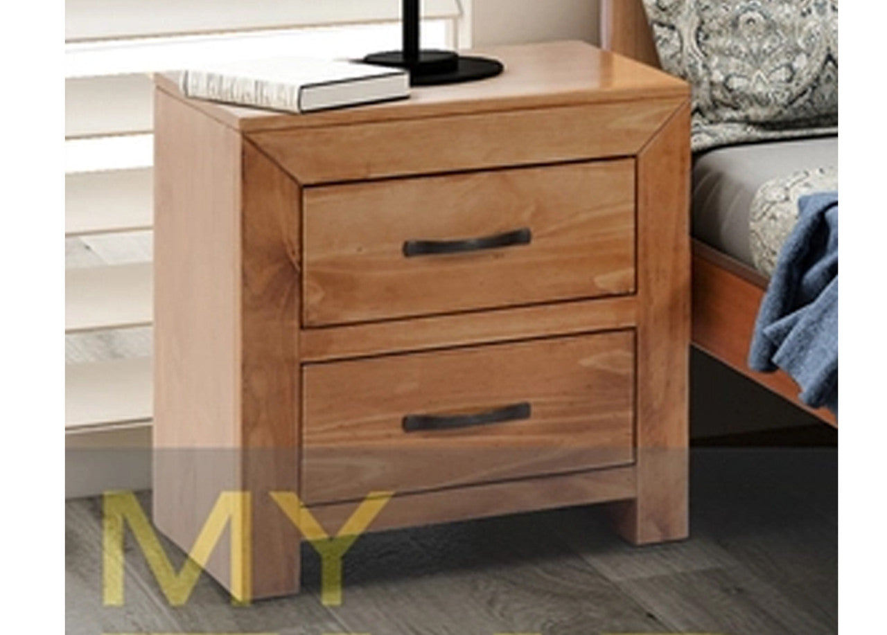 Bustin 2 Drawer Bedside Table - 595(H) X 560(W) - Baltic (#503)