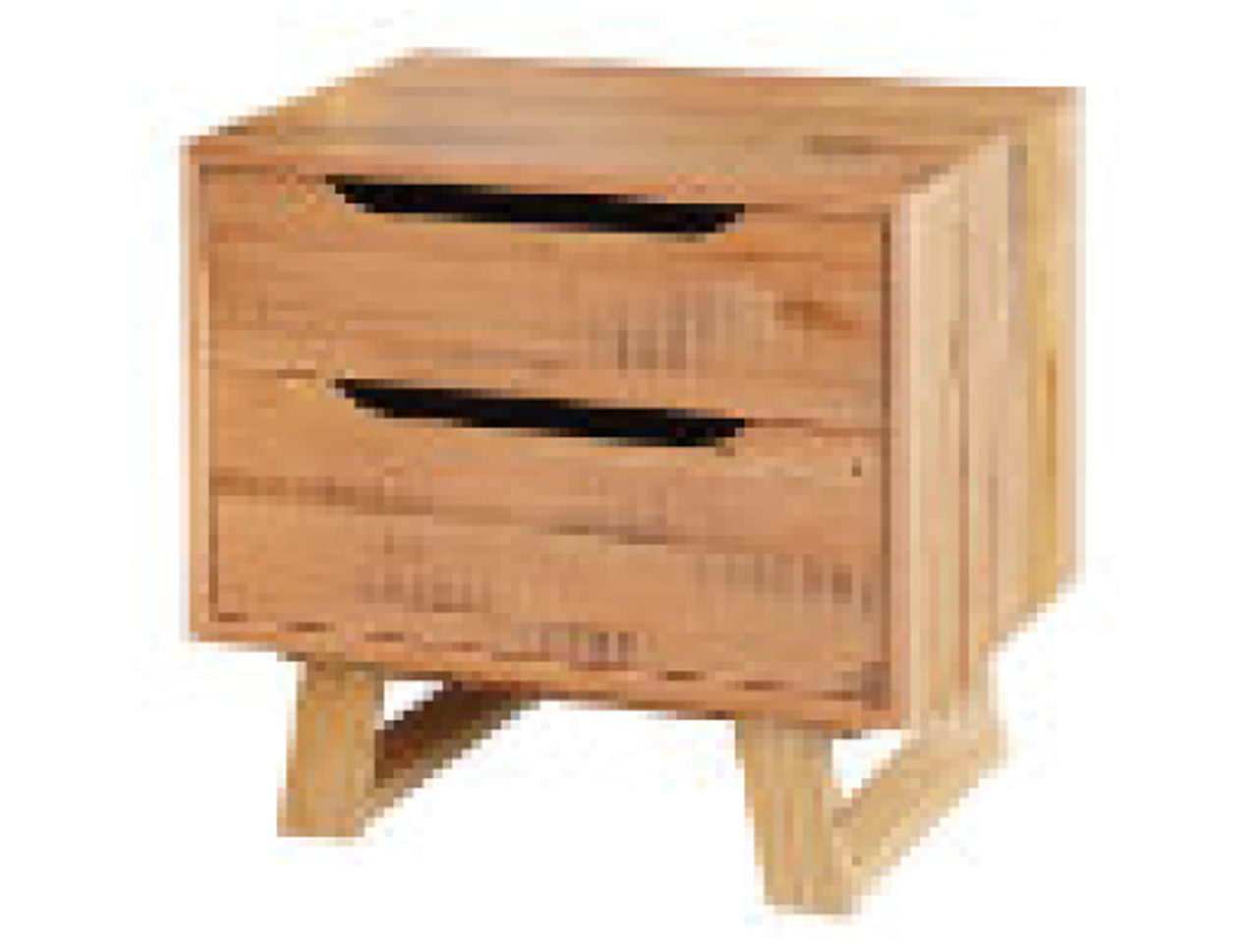 HERRERA 2 DRAWER BEDSIDE TABLE - TASSIE OAK - ROUGH SAWN