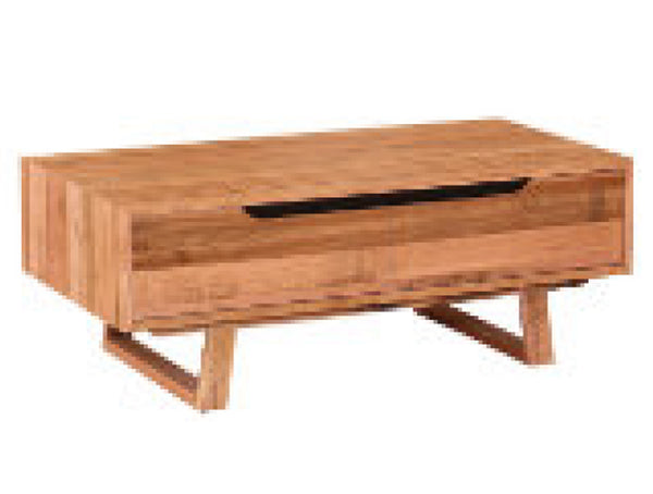 HERRERA COFFEE TABLE - 425(H) x 1300(W) x 650(D) - TASSIE OAK - ROUGH SAWN