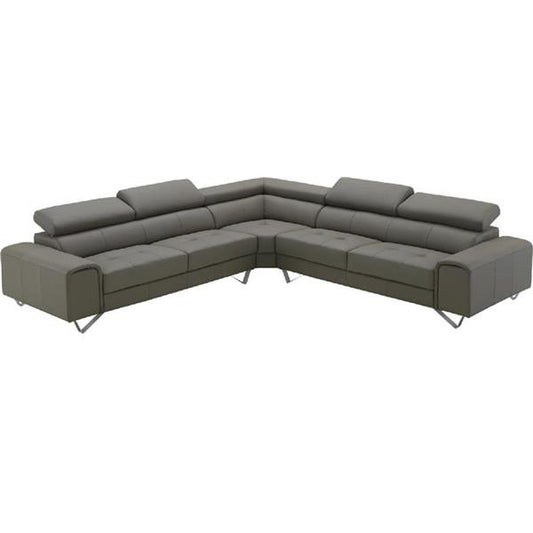BELLAGIO LEATHER CORNER LOUNGE ( 2S + CORNER+ 2S)   - SAND