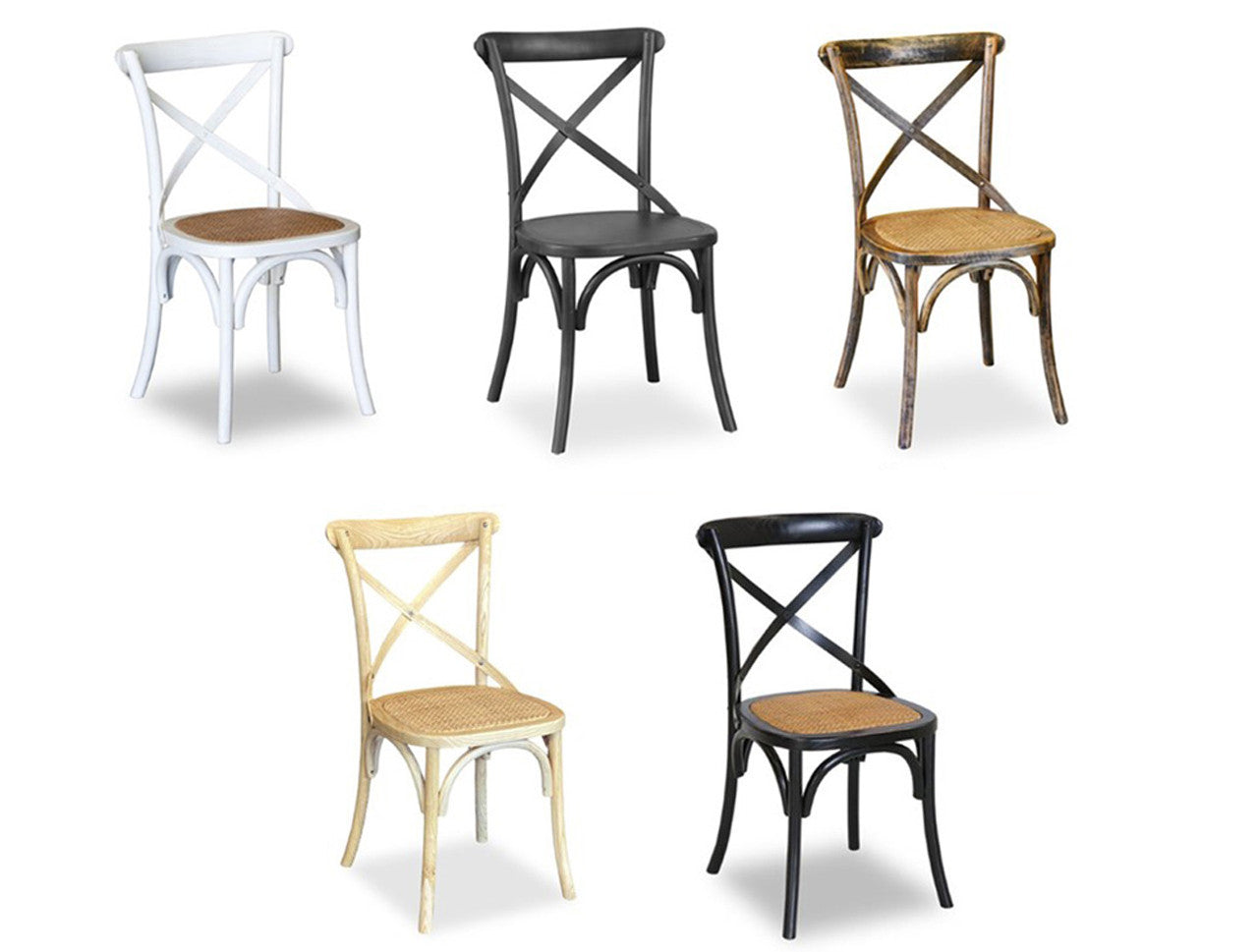 BENTWOOD CROSSBACK DINING CHAIR - ASSORTED COLOURS