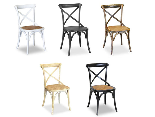 BENTWOOD CROSSBACK DINING CHAIR - ASSORTED COLOURS