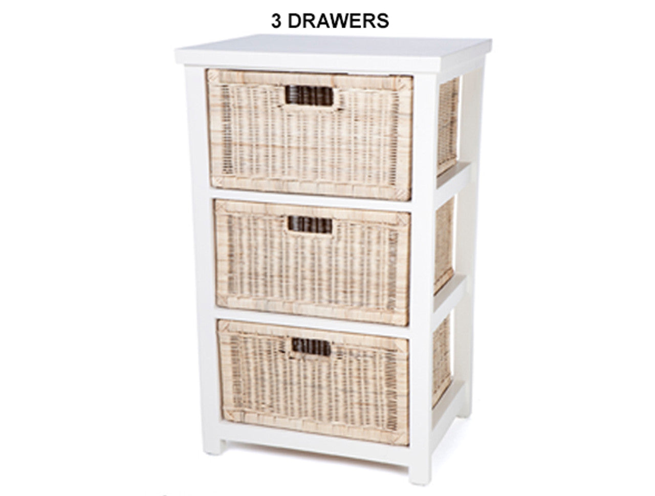 BESSY CANE STORAGE DRAWERS WITH DRAWERS COLLECTION - NATURAL / WHITE - STARTING FROM $399