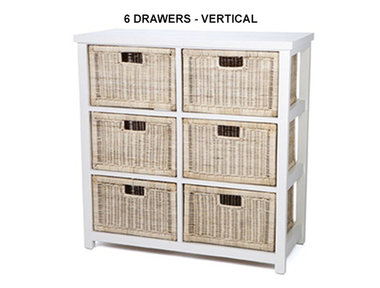 BESSY CANE STORAGE DRAWERS WITH DRAWERS COLLECTION - NATURAL / WHITE - STARTING FROM $399