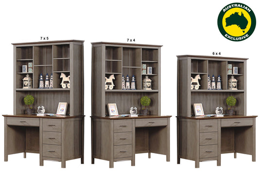 Bonavich (AUSSIE MADE) Desk With Hutch (REVERSIBLE) Collection - Assorted Painted Colours