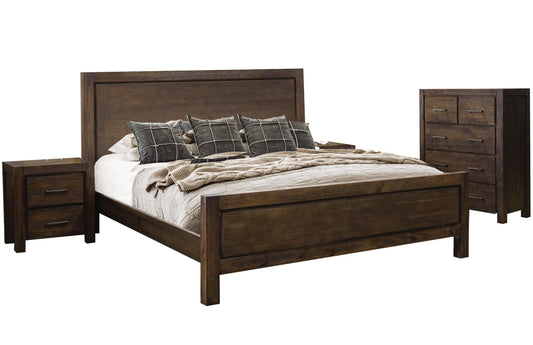 Brielle Double Or Queen 4 Piece (TALLBOY) Bedroom Suite - Brushed Umber