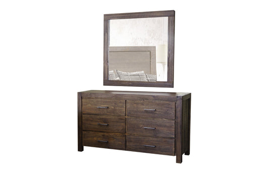 Brielle 6 Drawer Dressing Table With Mirror - Brushed Umber