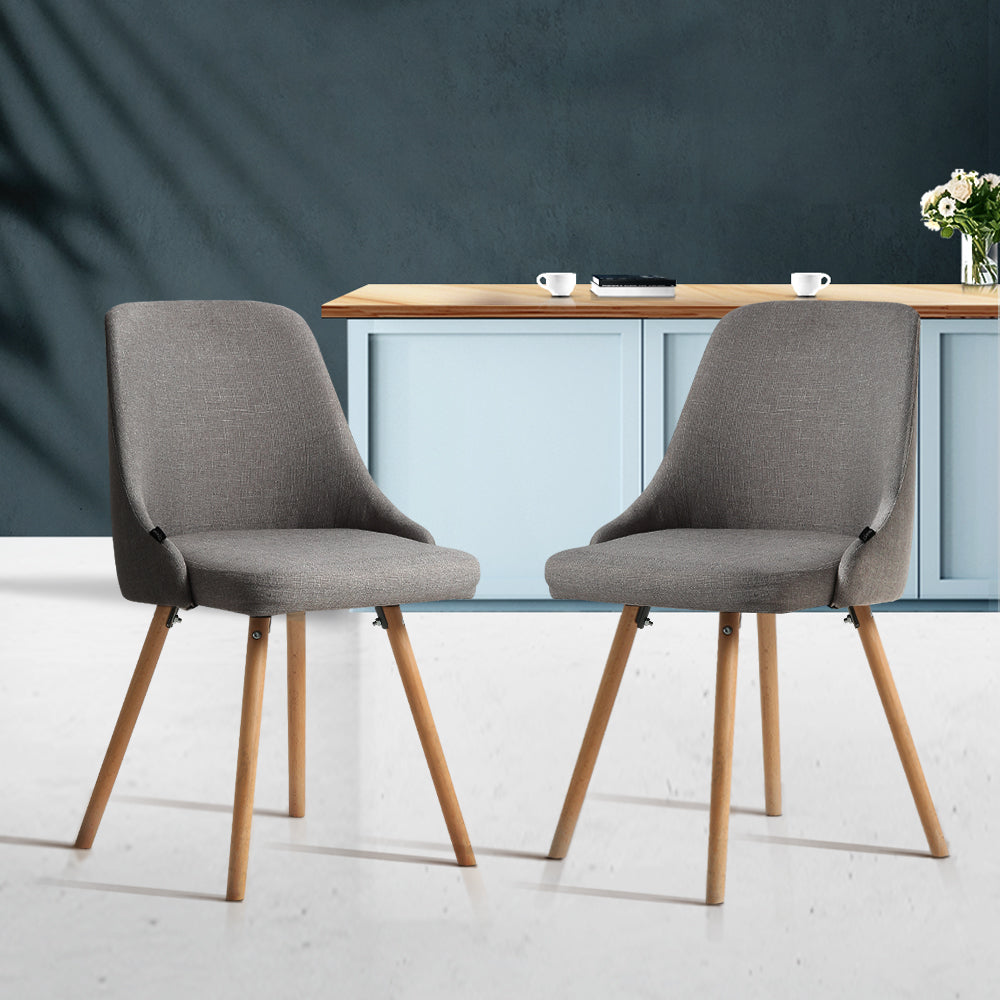 Brielle (SET OF 2) Fabrc Dining Chair - Grey