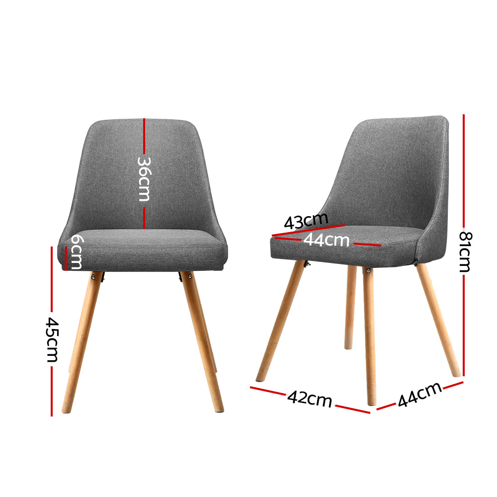 Brielle (SET OF 2) Fabrc Dining Chair - Grey