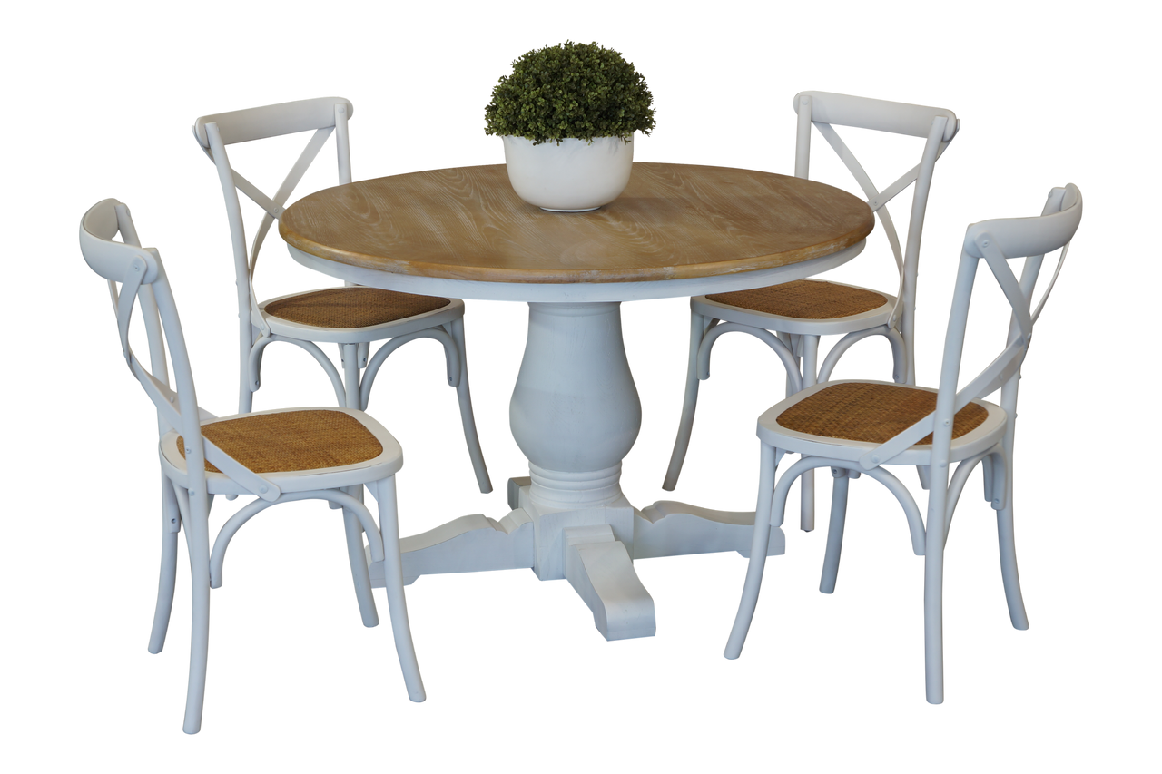 BRISTOL DINING SETTING WITH CROSS BACK CHAIRS COLLECTION - ASSORTED COLOURS - STARTING FROM $1499