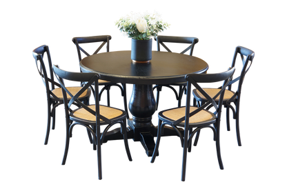 BRISTOL DINING SETTING WITH CROSS BACK CHAIRS COLLECTION - ASSORTED COLOURS - STARTING FROM $1499