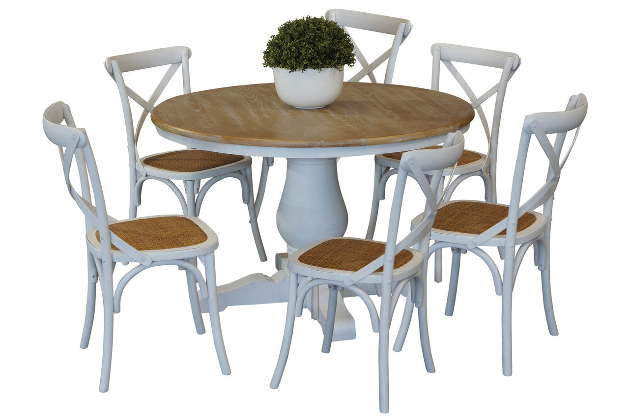 BRISTOL DINING SETTING WITH CROSS BACK CHAIRS COLLECTION - ASSORTED COLOURS - STARTING FROM $1499