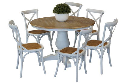 BRISTOL DINING SETTING WITH CROSS BACK CHAIRS COLLECTION - ASSORTED COLOURS - STARTING FROM $1499